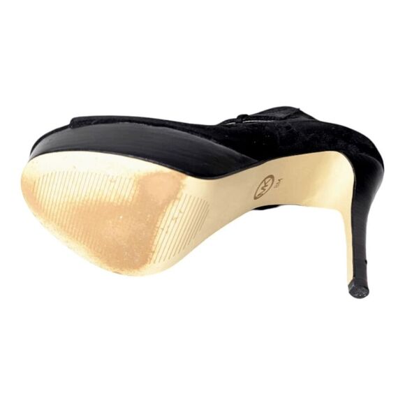 MICHAEL KORS Ebony Black Suede Bucked Peep Toe Platform Bootie Size 8M - Picture 6 of 8